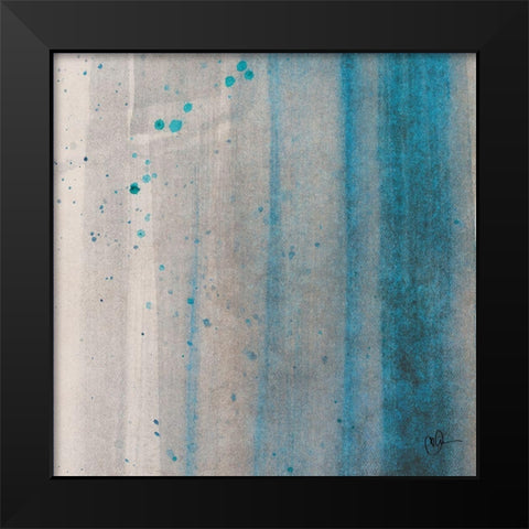 Rainfall Square Black Modern Wood Framed Art Print by Papa, Kat