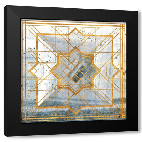 Deco Square I Black Modern Wood Framed Art Print with Double Matting by Papa, Kat