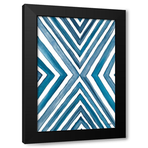 Angled Indigo Black Modern Wood Framed Art Print by Papa, Kat