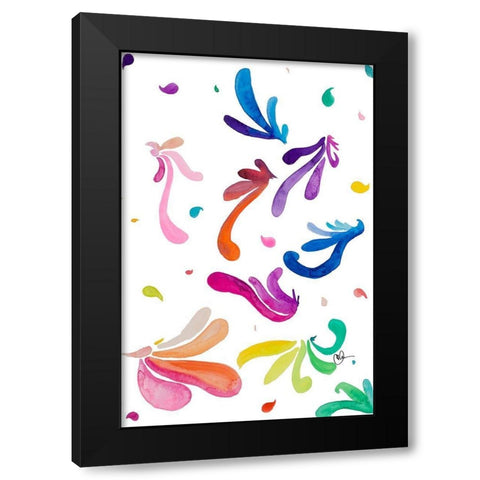 Color Party II Black Modern Wood Framed Art Print by Papa, Kat
