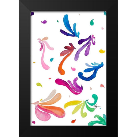 Color Party II Black Modern Wood Framed Art Print by Papa, Kat