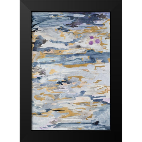 Blue Infinity Black Modern Wood Framed Art Print by James, Nola