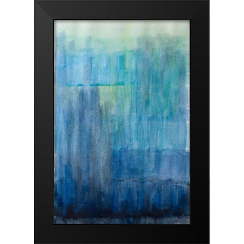 Blue Ice Black Modern Wood Framed Art Print by Pinto, Patricia