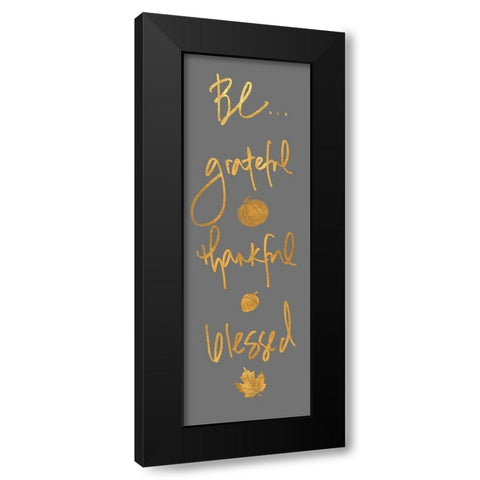 Grateful Thankful Blessed Panel Black Modern Wood Framed Art Print with Double Matting by SD Graphics Studio