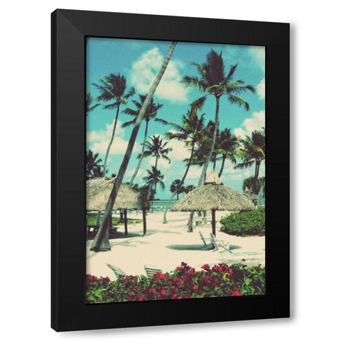 Tropical Oasis Black Modern Wood Framed Art Print with Double Matting by Peck, Gail