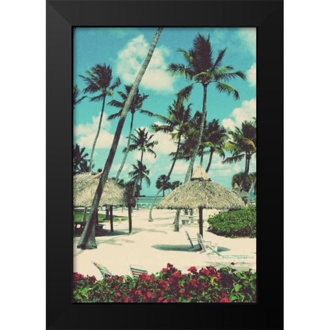 Tropical Oasis Black Modern Wood Framed Art Print by Peck, Gail