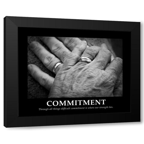 Commitment Black Modern Wood Framed Art Print by Peck, Gail
