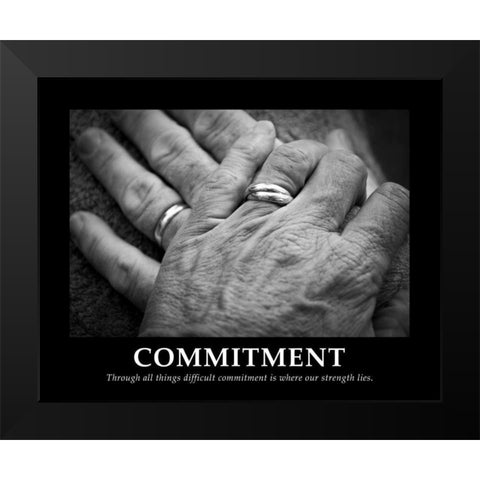Commitment Black Modern Wood Framed Art Print by Peck, Gail