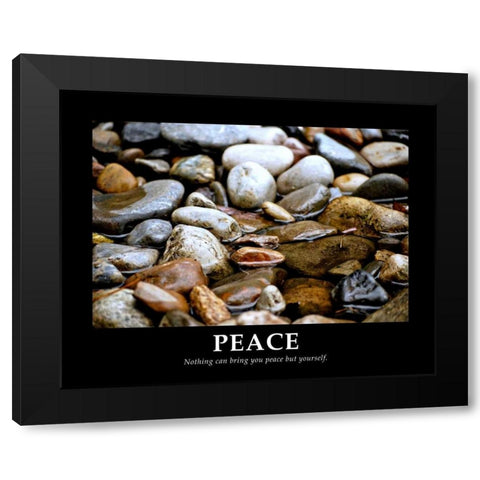 Peace Black Modern Wood Framed Art Print with Double Matting by Peck, Gail