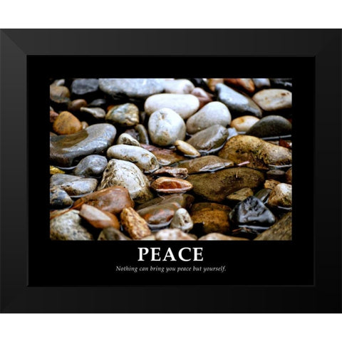 Peace Black Modern Wood Framed Art Print by Peck, Gail