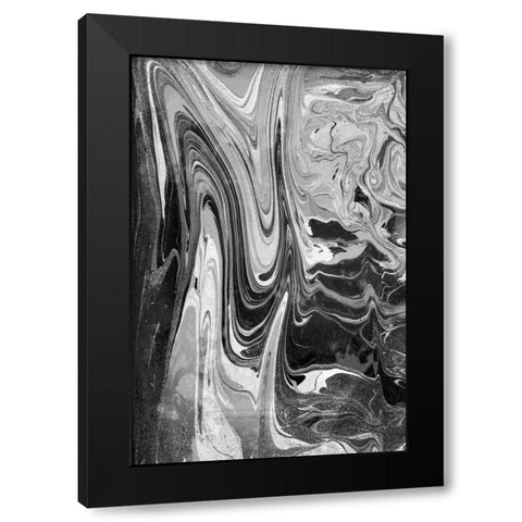 Marble Mood Black Modern Wood Framed Art Print by Peck, Gail