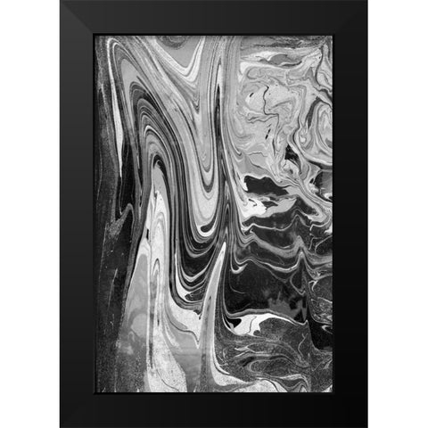 Marble Mood Black Modern Wood Framed Art Print by Peck, Gail