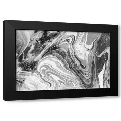 Marbling BW Black Modern Wood Framed Art Print by Peck, Gail
