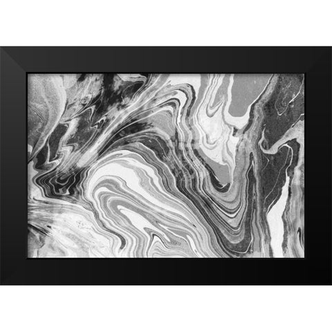 Marbling BW Black Modern Wood Framed Art Print by Peck, Gail