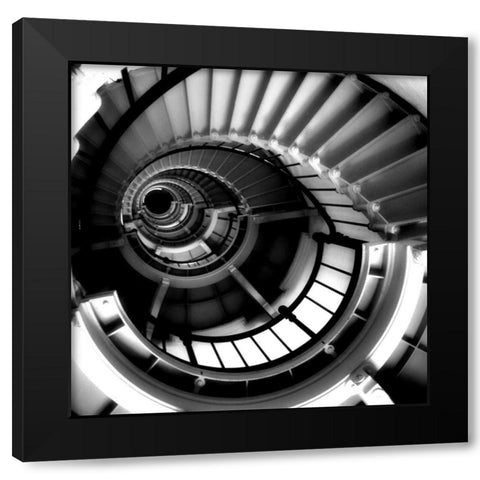 Spiral Staircase Black Modern Wood Framed Art Print with Double Matting by Peck, Gail