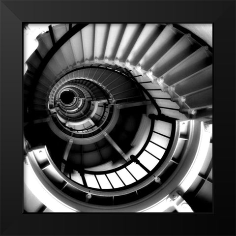 Spiral Staircase Black Modern Wood Framed Art Print by Peck, Gail