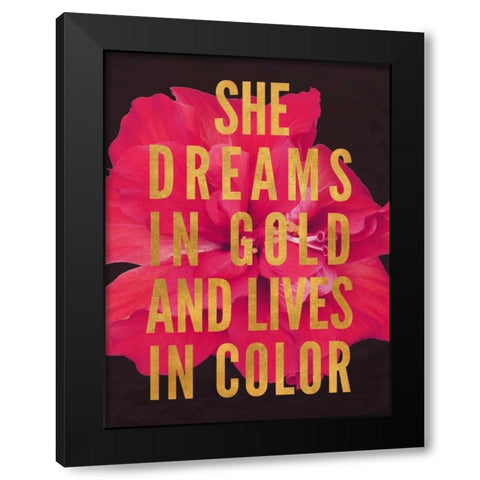Dreams in Gold Black Modern Wood Framed Art Print with Double Matting by Peck, Gail