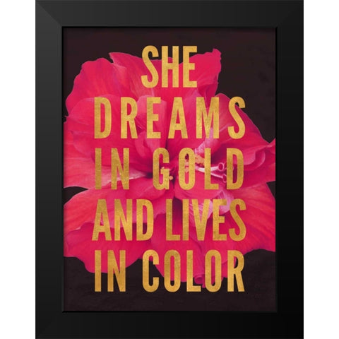 Dreams in Gold Black Modern Wood Framed Art Print by Peck, Gail