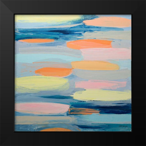 Just Peachy Black Modern Wood Framed Art Print by Coolick, Ann Marie