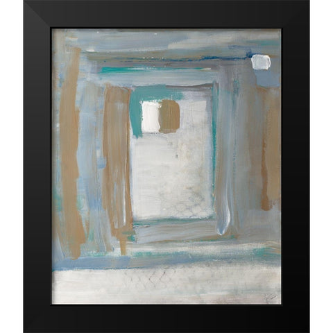 Grey Squares Rectangle II Black Modern Wood Framed Art Print by Pattinian, Merri