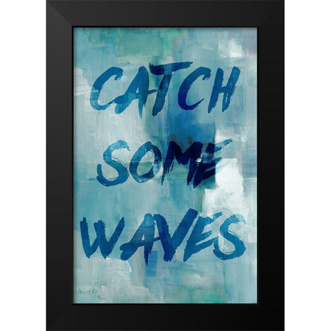 Blue Waves I Black Modern Wood Framed Art Print by Loreth, Lanie