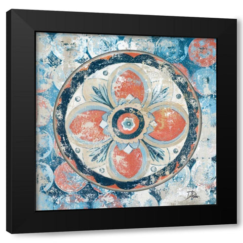 Old Portugese Hue on Circles Black Modern Wood Framed Art Print with Double Matting by Pinto, Patricia