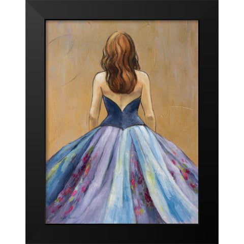 Still Woman In Dress Black Modern Wood Framed Art Print by Loreth, Lanie