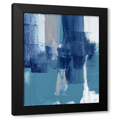 Blue Perspectives IV Black Modern Wood Framed Art Print with Double Matting by Loreth, Lanie
