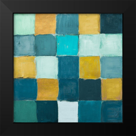 Teal and Gold Rural Facade I Black Modern Wood Framed Art Print by Loreth, Lanie