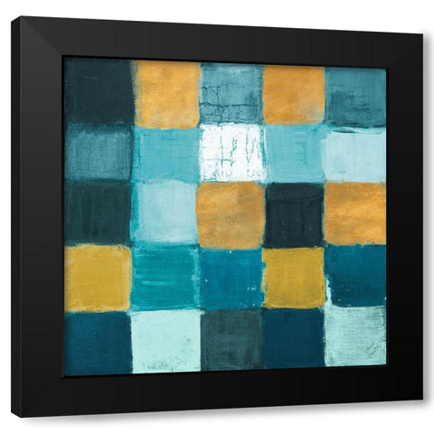Teal and Gold Rural Facade II Black Modern Wood Framed Art Print by Loreth, Lanie