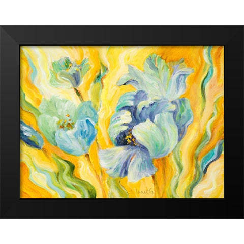 Tulips Sway Black Modern Wood Framed Art Print by Loreth, Lanie