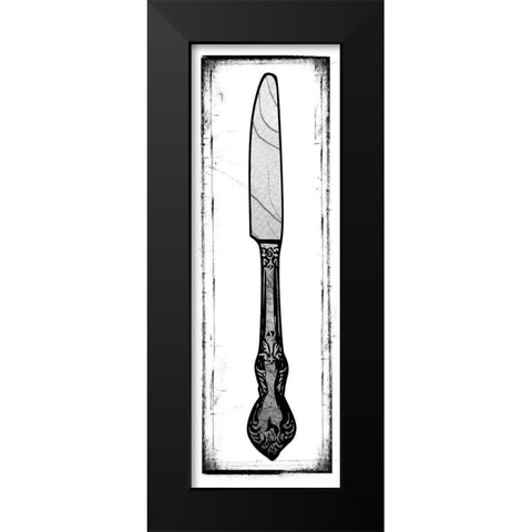 Bon Appetit Knife Black Modern Wood Framed Art Print by Medley, Elizabeth