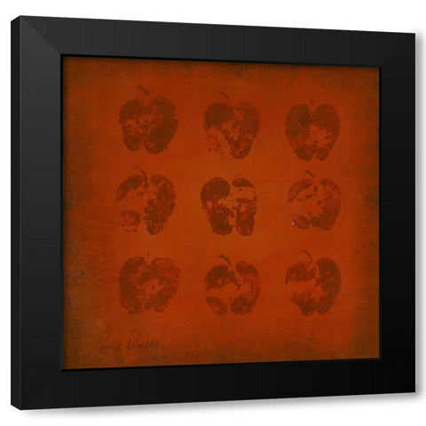 All Lined Up- Apples Black Modern Wood Framed Art Print by Loreth, Lanie