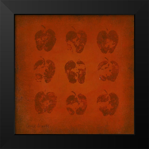 All Lined Up- Apples Black Modern Wood Framed Art Print by Loreth, Lanie