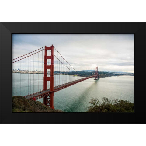 Golden Gate Black Modern Wood Framed Art Print by Bill Carson Photography