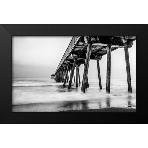 Under the Pier Black Modern Wood Framed Art Print by Bill Carson Photography