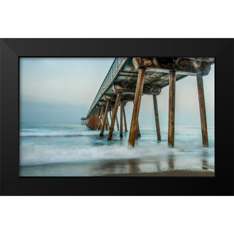 Pier Black Modern Wood Framed Art Print by Bill Carson Photography