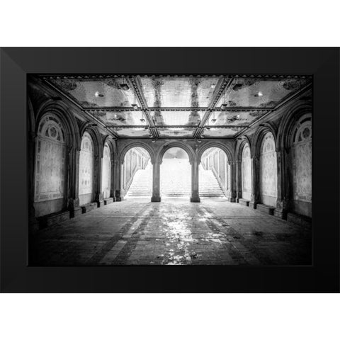 Bethesda Terrace Black Modern Wood Framed Art Print by Bill Carson Photography
