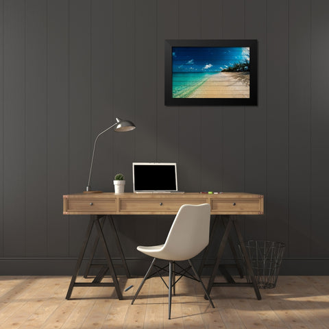 Cayman Islands Beach on Wood Black Modern Wood Framed Art Print by Bill Carson Photography