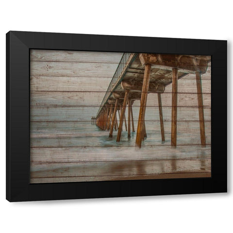 Pier on Wood I Black Modern Wood Framed Art Print with Double Matting by Bill Carson Photography