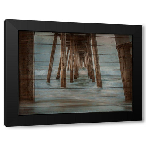 Pier on Wood II Black Modern Wood Framed Art Print by Bill Carson Photography
