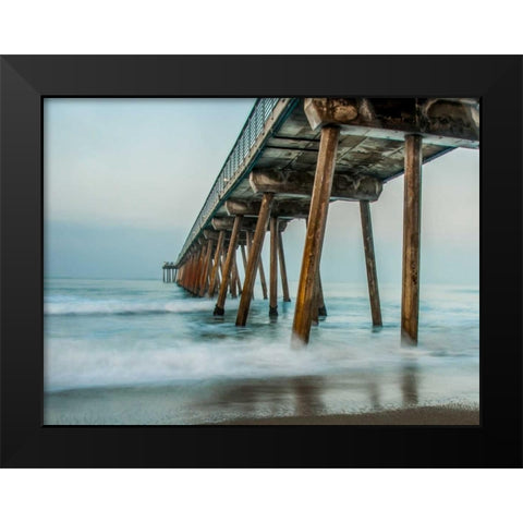 The Coastal Pier Black Modern Wood Framed Art Print by Bill Carson Photography