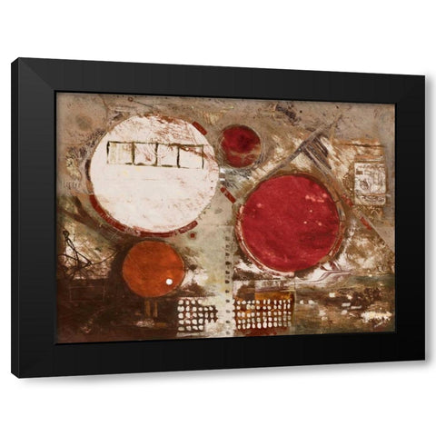 Red Jester Black Modern Wood Framed Art Print by Meneely, Dan