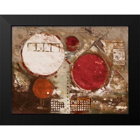 Red Jester Black Modern Wood Framed Art Print by Meneely, Dan