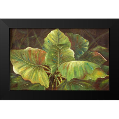 Tropical Green Black Modern Wood Framed Art Print by Pinto, Patricia