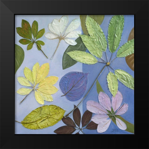 Blue Garden II Black Modern Wood Framed Art Print by Pinto, Patricia