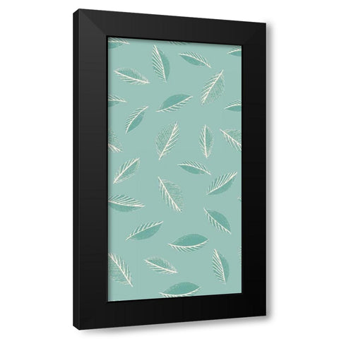 Leaf Toss Pattern Black Modern Wood Framed Art Print by Gardner, Sarah