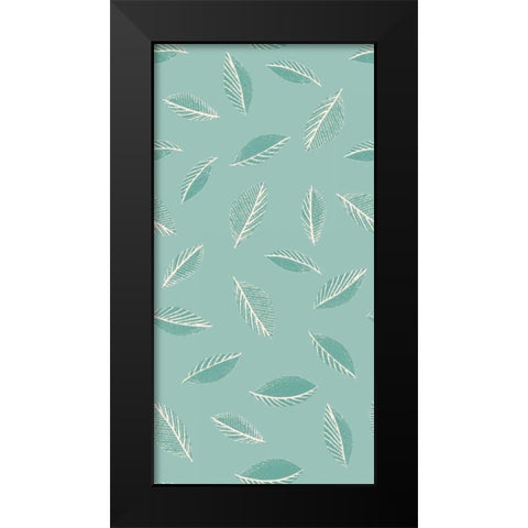 Leaf Toss Pattern Black Modern Wood Framed Art Print by Gardner, Sarah