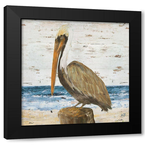 Pelican Square I Black Modern Wood Framed Art Print by DeRice, Julie