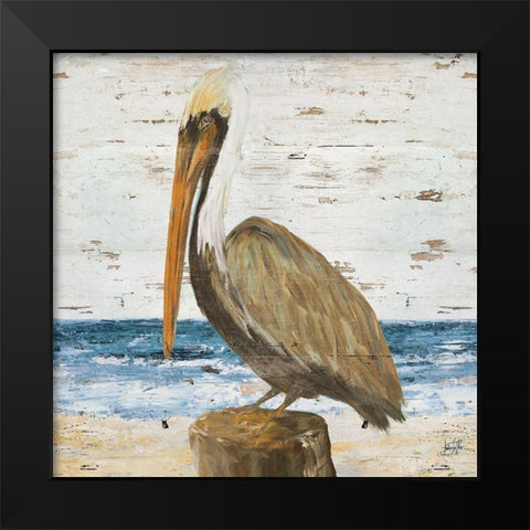 Pelican Square I Black Modern Wood Framed Art Print by DeRice, Julie